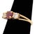14k Yellow Gold Pink Tourmaline and Diamond Three-Stone Ring For Sale - Image 4 of 9