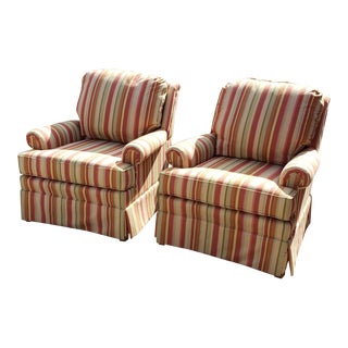 Pembrook Chair Corp. Striped Chairs - a Pair For Sale