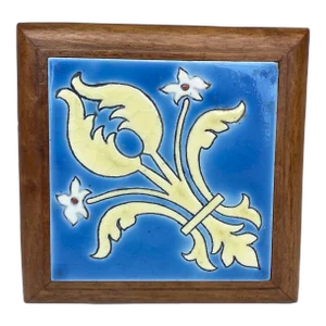 French Majolica Fleur-De-Lis Coaster