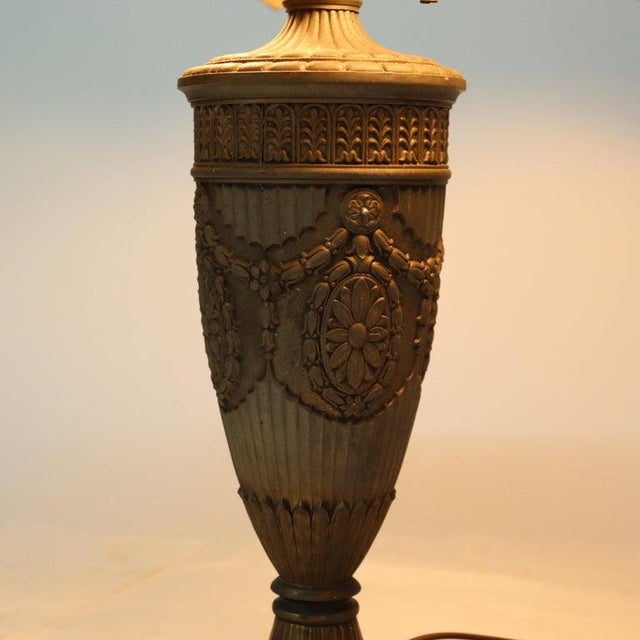 Traditional Oversized Antique Jefferson School Scenic Reverse Painted Table Lamp C1900 For Sale - Image 3 of 10