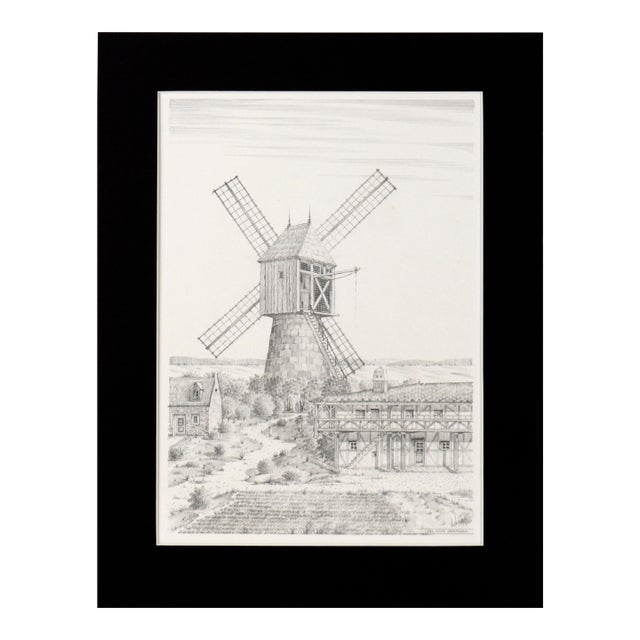 Cal Nord, Denmark - Hyper Realistic Windmill Illustration by M Mayer For Sale