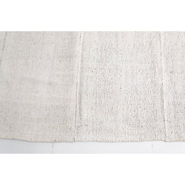 Vintage Black & White Kilim Rug For Sale - Image 9 of 10