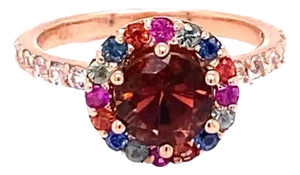 2.33 Carat Tourmaline Sapphire Rose Gold Cocktail Ring