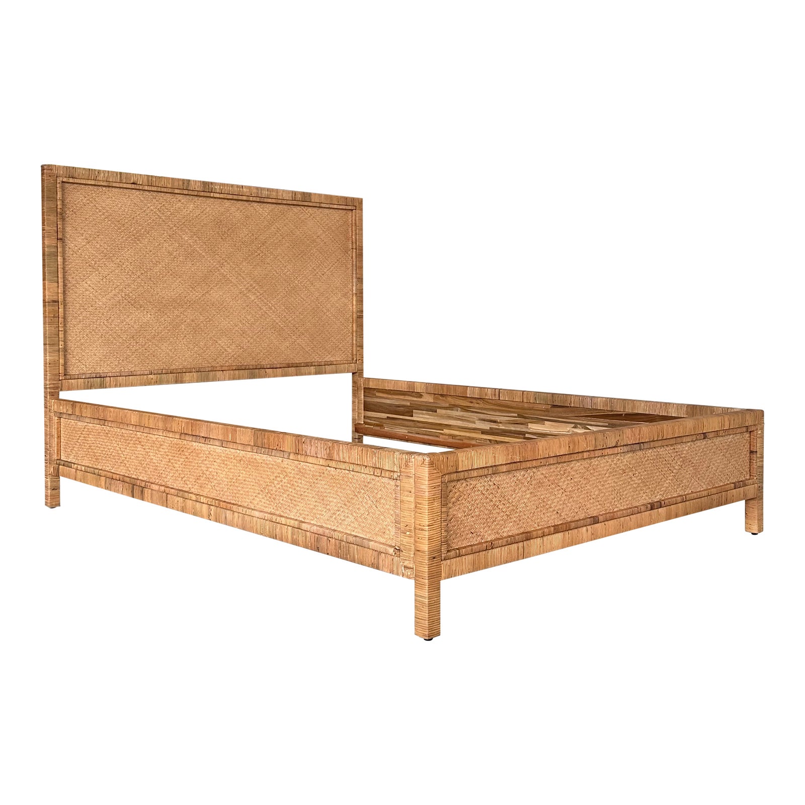 Bloomingdales Long Key Rattan Wrapped Raffia Queen Platform Bed Chairish