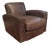 Rh Restoration Hardware Leather Library Swivel Chair With Nailheads For Sale