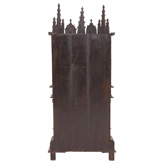 Wood 1800's French, Gothic Revival, Highly Carved, Oak Credence Cupboard / Cabinet! For Sale - Image 7 of 9