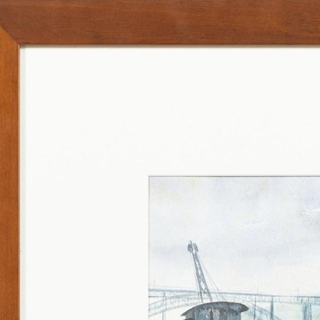 Watercolor - Arnaldo Figueiredo. "Cais da Ribeira-Porto". Watercolor on paper. Signed and dated 1951. Dimensions: 23 cm x...