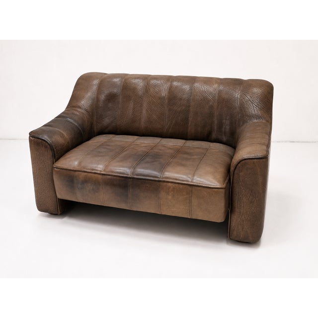 DS 44 Two-Seater Sofa in Buffalo Brown Leather from de Sede, 1970s For Sale - Image 4 of 15