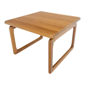 Danish Mid Century Modern Solid Teak Top Square Side End Occasional Table MINT