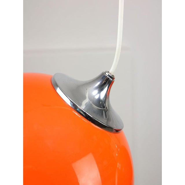 Space Age Italian Orange Pendant Lamps, Set of 2 For Sale - Image 10 of 18
