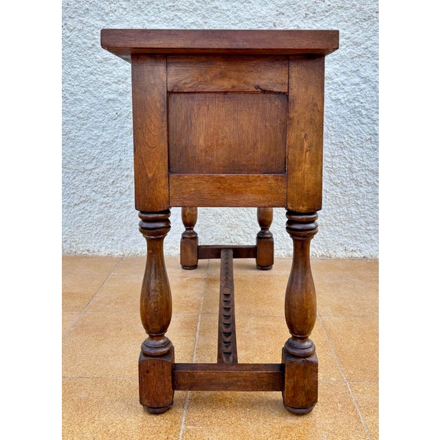 Spanish Hand-Carved Console with Drawers, 1920s For Sale - Image 9 of 11