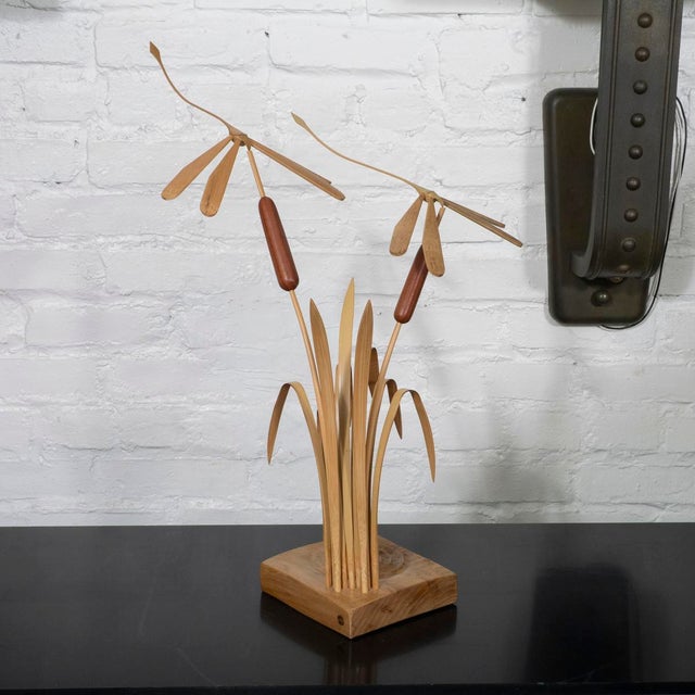 Bamboo dragonfly counterbalance sculpture by Edmundo Furukawa.