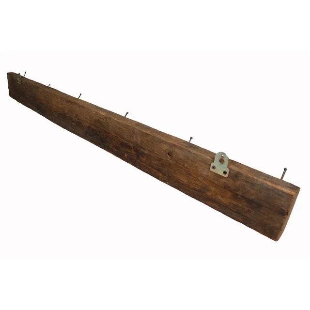 Wood Antique Wood Handcarved Wall Coat Rack, 1890s For Sale - Image 7 of 13