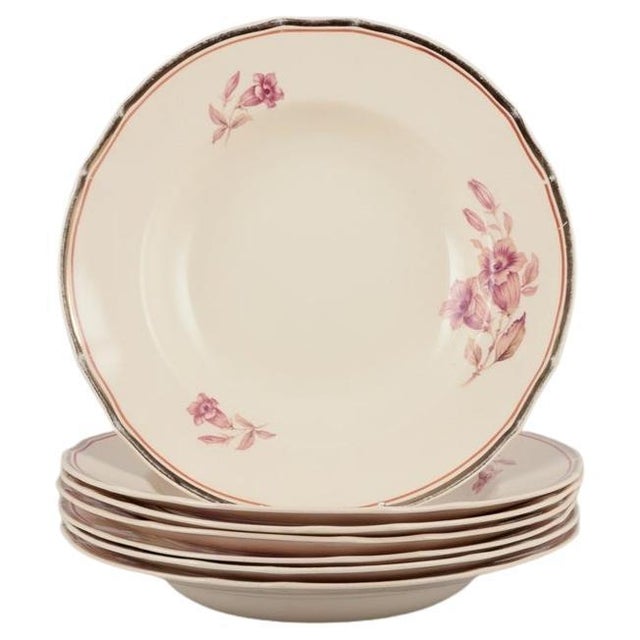 Ceramic Deep Myrna Faience Plates, 1940s, Set of 7 For Sale - Image 7 of 7