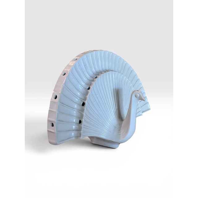 Jonathan Adler Retired Jonathan Adler White Ceramic Peacock Vase Sculpture For Sale - Image 4 of 7