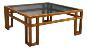 Danish Modern, Teak, Glass, Square Coffee Table, Denmark, 1960s