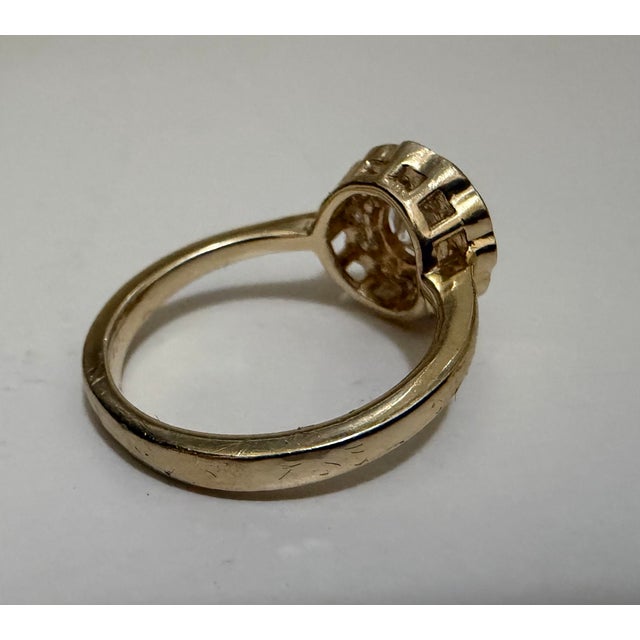 Art Deco 1950s 14k Yellow Gold Approx 1.25ctw Vs1 Vs2 Diamond Engagement Ring by Benati, Size 7 For Sale - Image 3 of 8