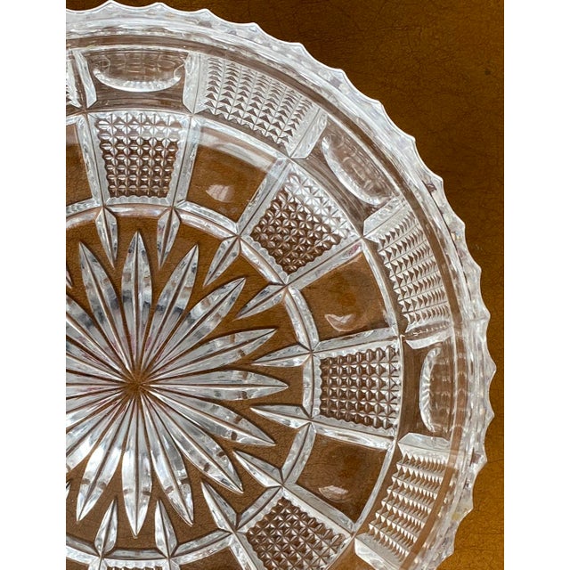 American Brilliant Crystal Bowl Diamond Checkers & Circles - Weddings For Sale - Image 6 of 7