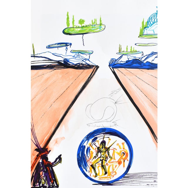 Surrealism 1970s Salvador Dali Imagination Objects Etching Signed Limited Framed For Sale - Image 3 of 6