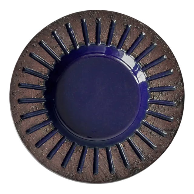 Vintage Decorative Ceramic Plate by Ingegärd Burmeister for Gabriel Sweden, 1960 For Sale