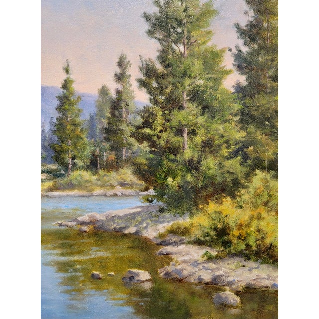 Wood David Chapple - Impressive Yosemite Landscape -California Impressionist Oil Painting For Sale - Image 7 of 12