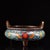 1980s Cloisonné Tripod Censer With Upright Ears - Blue Floral Enamel For Sale - Image 4 of 10