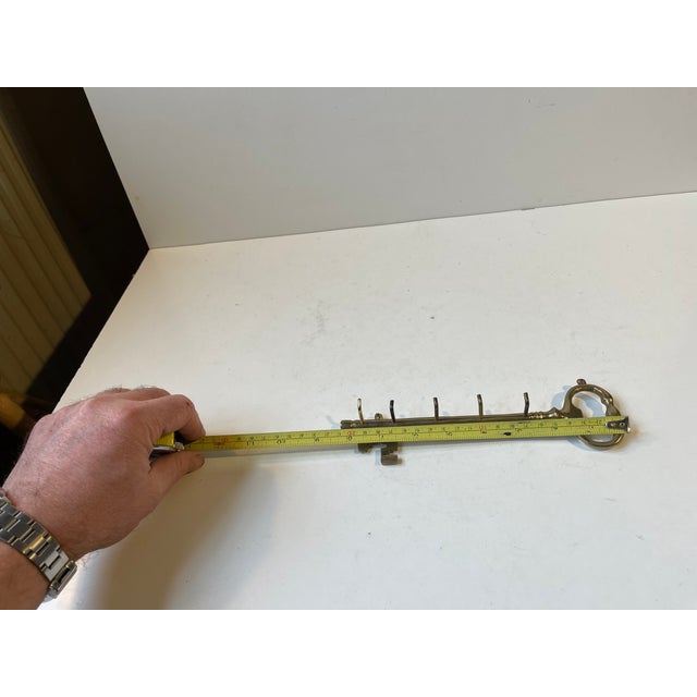 Vintage Wall Key Hanger in Brass, 1960s For Sale - Image 6 of 8