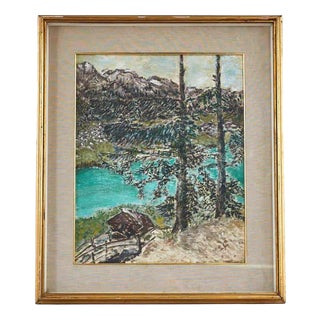 Gabriella Sciacovelli, Landscape with Mountains, Oil on Board For Sale