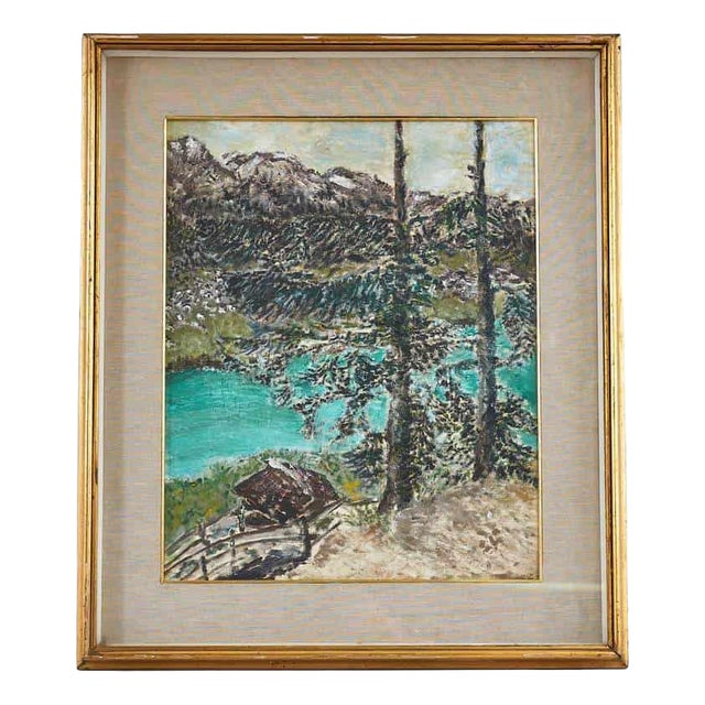 Gabriella Sciacovelli, Landscape with Mountains, Oil on Board For Sale