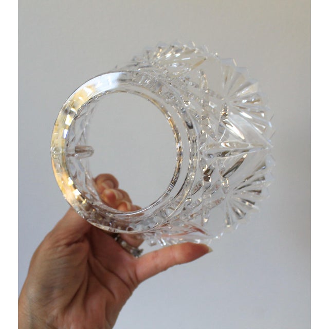 Late 20th Century Vintage Bolsius France Clear Crystal Glass Taper or Tealight Candle Holder For Sale - Image 5 of 8