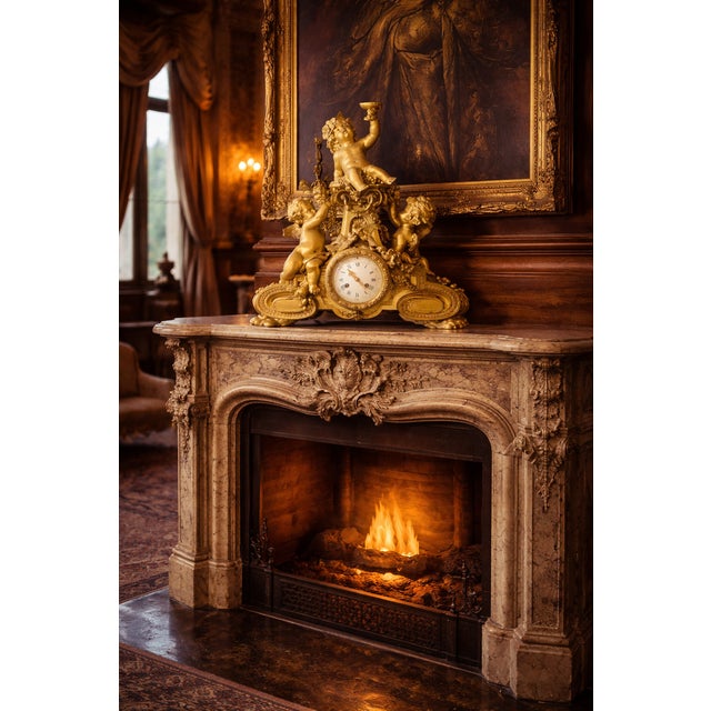19thC French Louis XVI Gold Ormolu Bronze Mantel Clock For Sale - Image 18 of 18