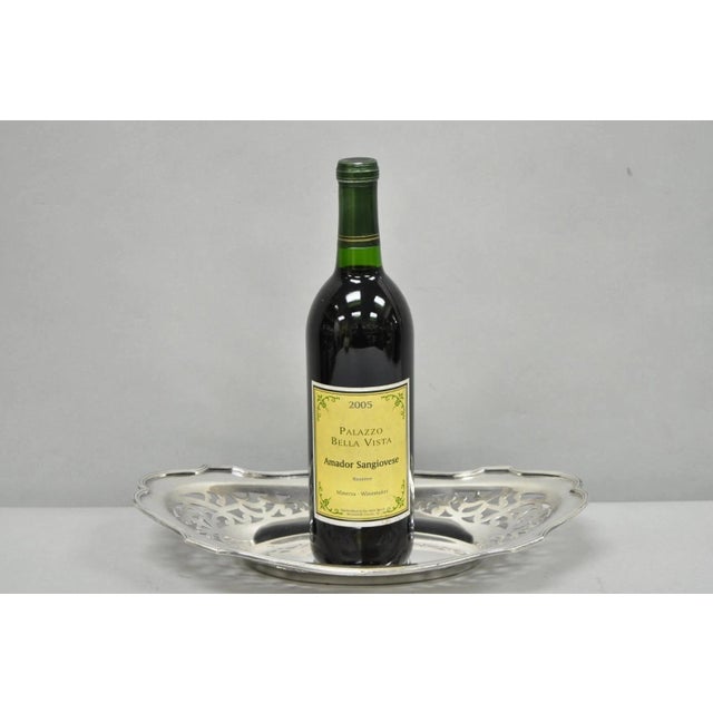 Antique Victorian Silver Plated Oval Reticulated Trinket Dish Tray by l.b.s. Co For Sale - Image 11 of 11