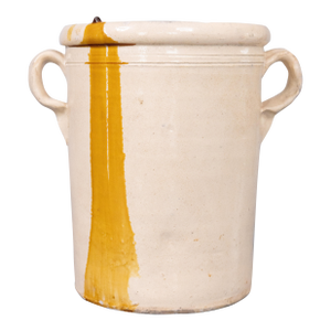 Antique 19th Century Italian Yellow Drip Confit Pot