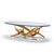 Bronze Silas Seandel Brutalist Mid Century Glass and Gilt Bronze Coffee Table For Sale - Image 8 of 9