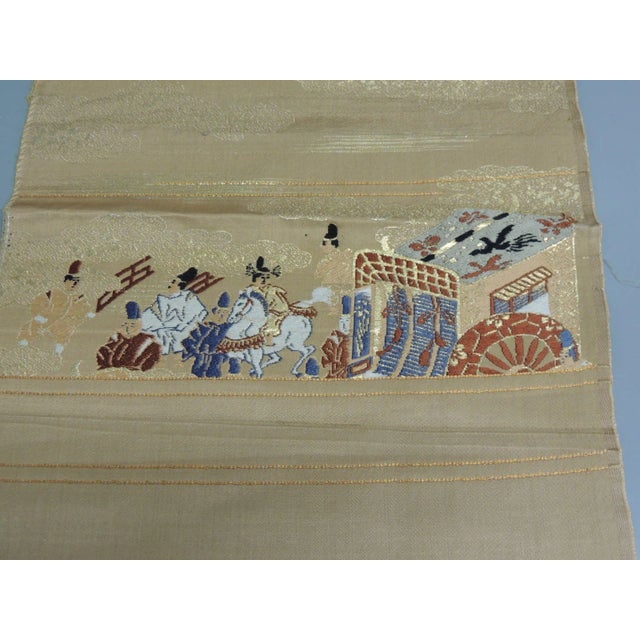 Asian Vintage Silk Obi Textile Fragment For Sale - Image 3 of 4
