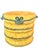 Exceptional vintage Italian Majolica garden stool designed in the form of stacked lemon-yellow cushions, beautifully...