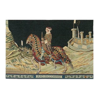 Knight of Siena Loom Woven Tapestry - 90 X 135 Cm (3'0" X 4'5") - Requires Rod Size 4 For Sale