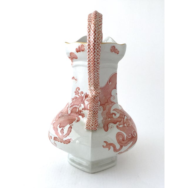 Mason's Ironstone Large Mason’s Ironstone Ceramic Pitcher Jug in Chinese Dragon Pattern For Sale - Image 4 of 13