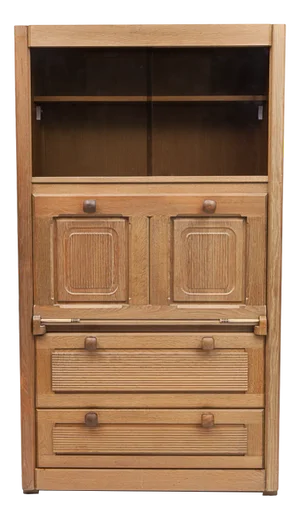 Vintage Glass Cabinet by Guillerme & Chambron, 1950s