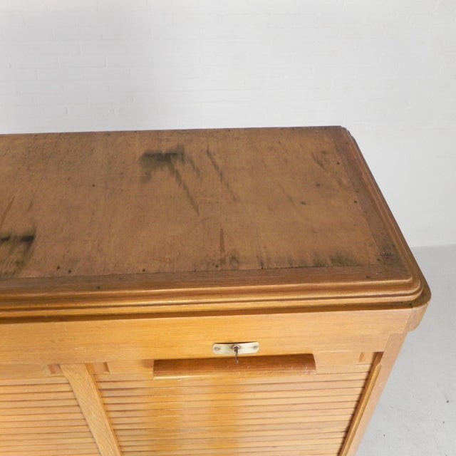 Oak Roller Shutter Box, 1930s For Sale - Image 18 of 18
