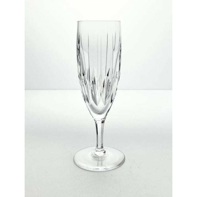 Vintage 2 Short Stem Crystal Fluted Champagne Glasses 6.5” 4oz Cuts Ovals & Line Excellent condition. No chips, cracks, or...