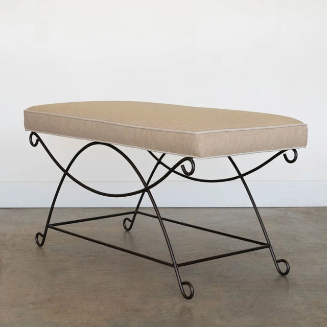 Not Yet Made - Made To Order Panoplie Iron Loop Bench, Trim For Sale - Image 5 of 8