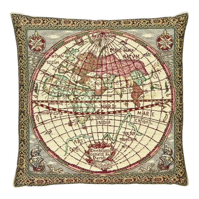Old World Tapestry Cushion With Feather Filler - 46x46cm (18"x18") For Sale