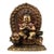 Late 20th Century Gilt Painted Bronze Manjushri Bodhisattva Sculpture Seated on Lion For Sale