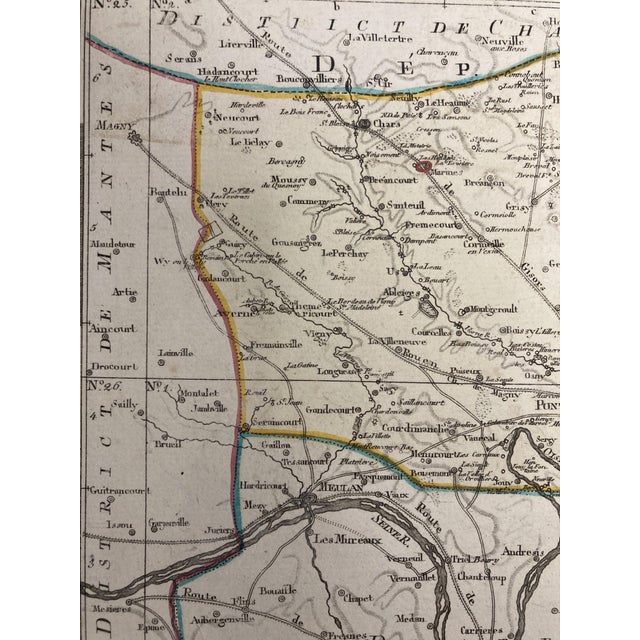 Black The District Pontoise and Gonnesse Chart by Anton Friedrich Büsching, 1806 For Sale - Image 8 of 17