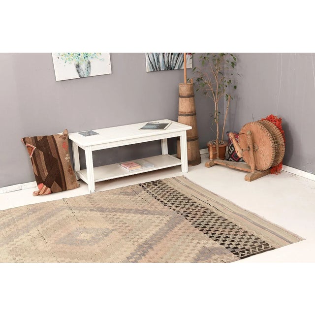 Mid 20th Century Vintage Decorative Turkish Embroidered Rug For Sale In Los Angeles - Image 6 of 7