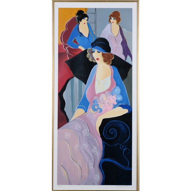 Excellent Condition 2000 Print with Very Good + Frame Itzchak Tarkay "Three at Noon" Artist Hand Signed and Numbered...