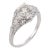1930s Art Deco Diamond 18k White Gold Engagement Filigree Ring, Size 5.5 For Sale