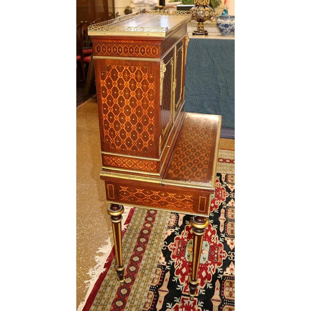 ​19th Century French Rosewood Inlaid Louis XVI Ladies Desk Bonheur Du Jour For Sale - Image 4 of 13