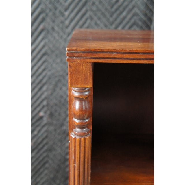 Mid 20th Century Victorian Revival Petite Mahogany Three Shelf Library Bookcase For Sale - Image 4 of 10